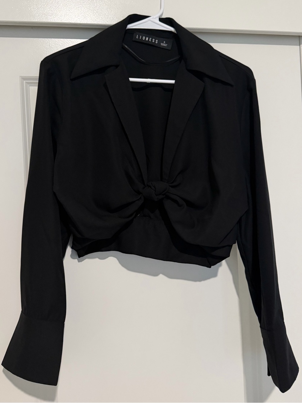 Lioness Black French twist Cropped collared Shirt